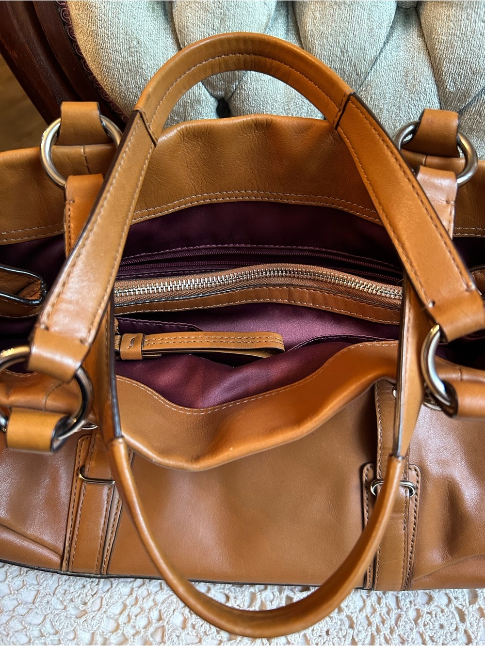 Coach  Madison Mia Caramel Leather Shoulder Bag with Silver Hardware - Picture 11 of 11